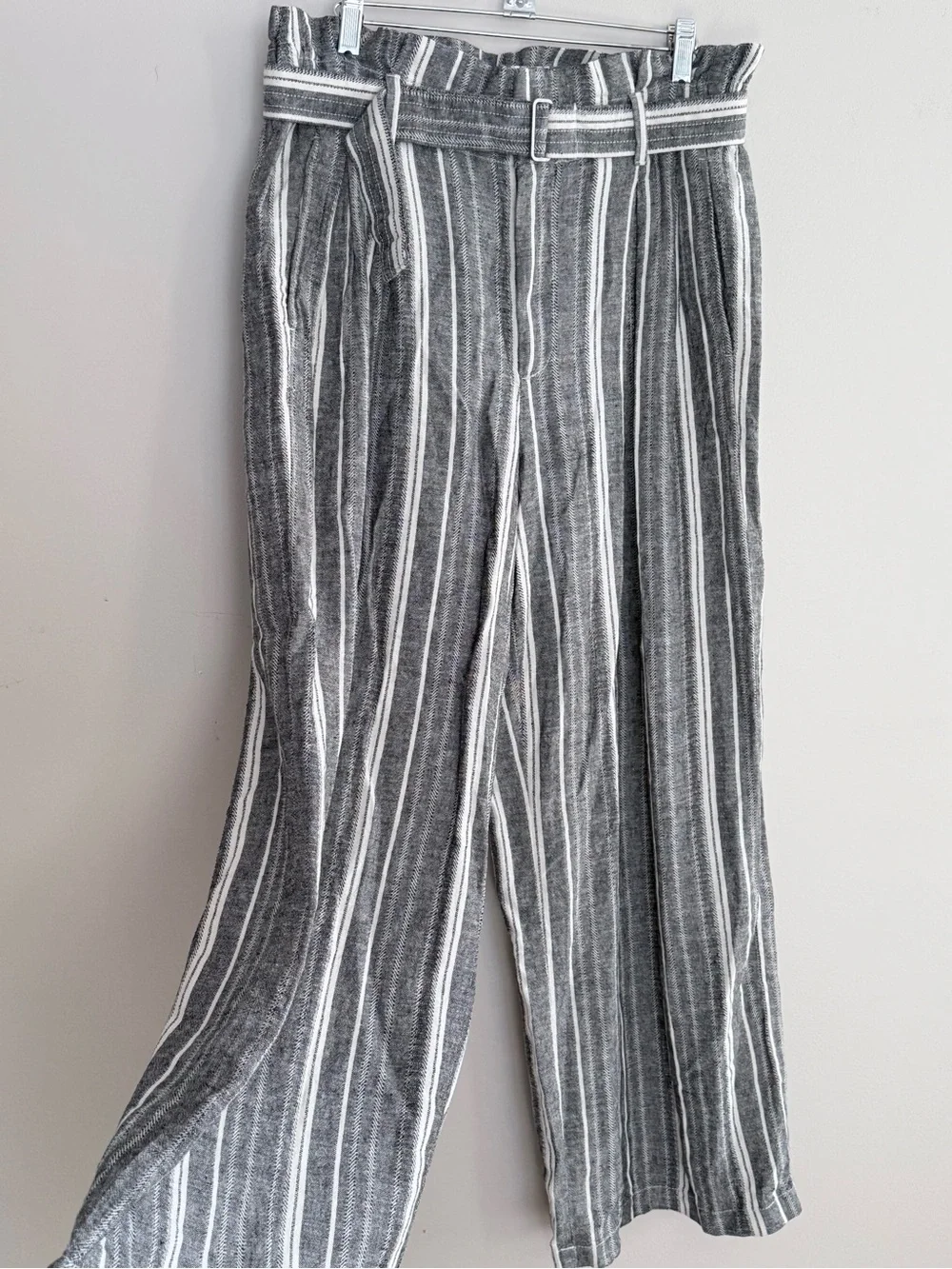 BANANA REPUBLIC FACTORY || Linen-Blend Paperbag Waist Wide-Leg Pants. Sz. 8